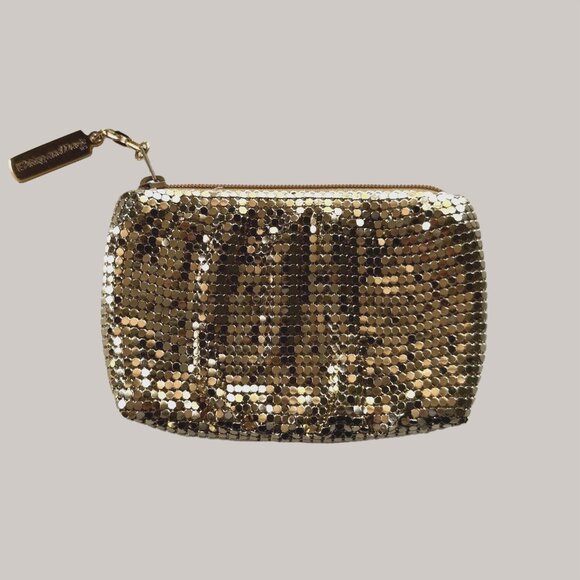 NEW VTG WHITING & DAVIS MESH COIN PURSE WALLET BLACK METAL POUCH Chain Mail - Picture 1 of 5